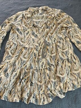 Grace & Karma Dress Babydoll Paisley Tiered Ruffled Size XL